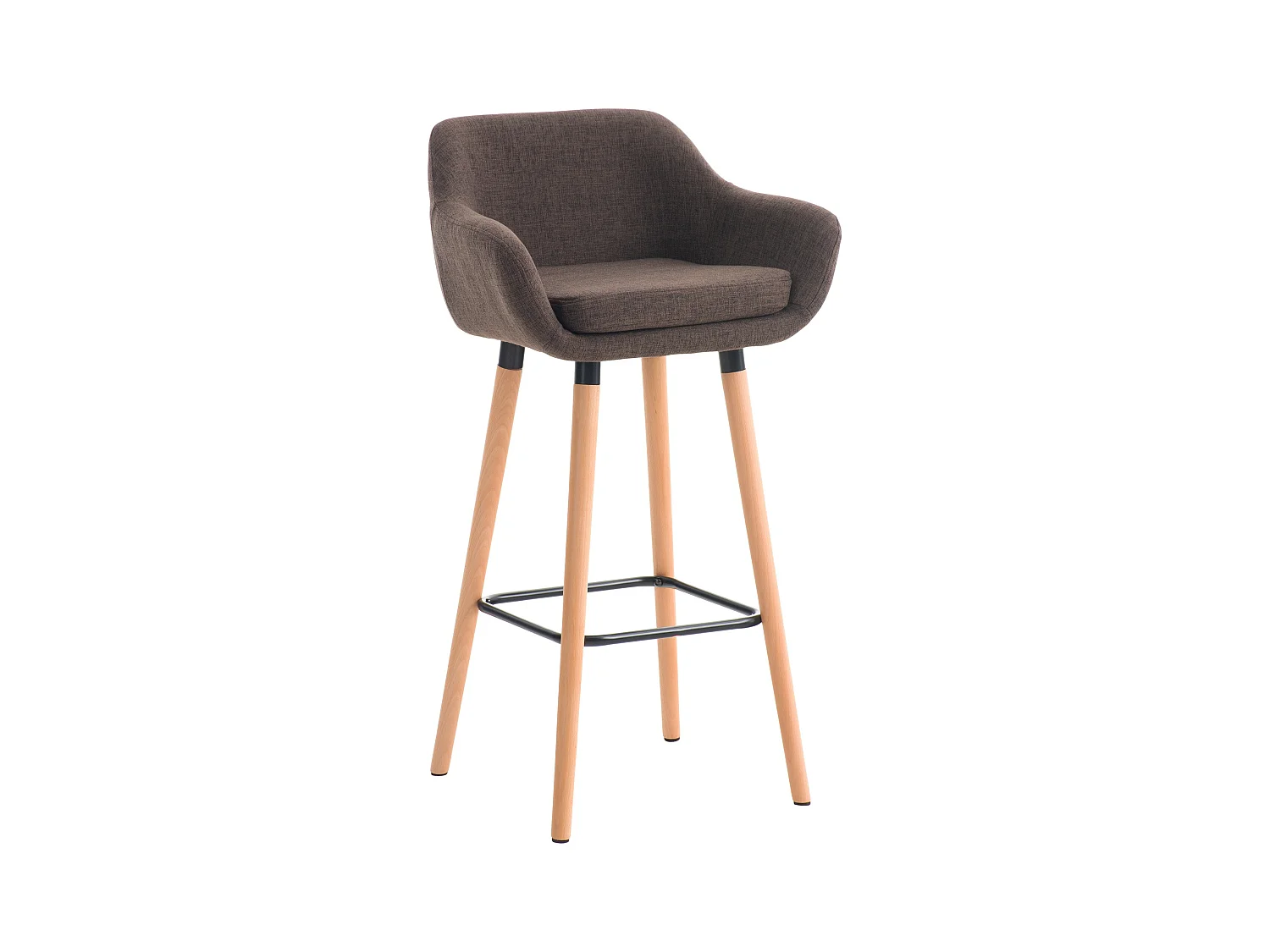 Barhocker - Stoff & Holz - braun - Grant