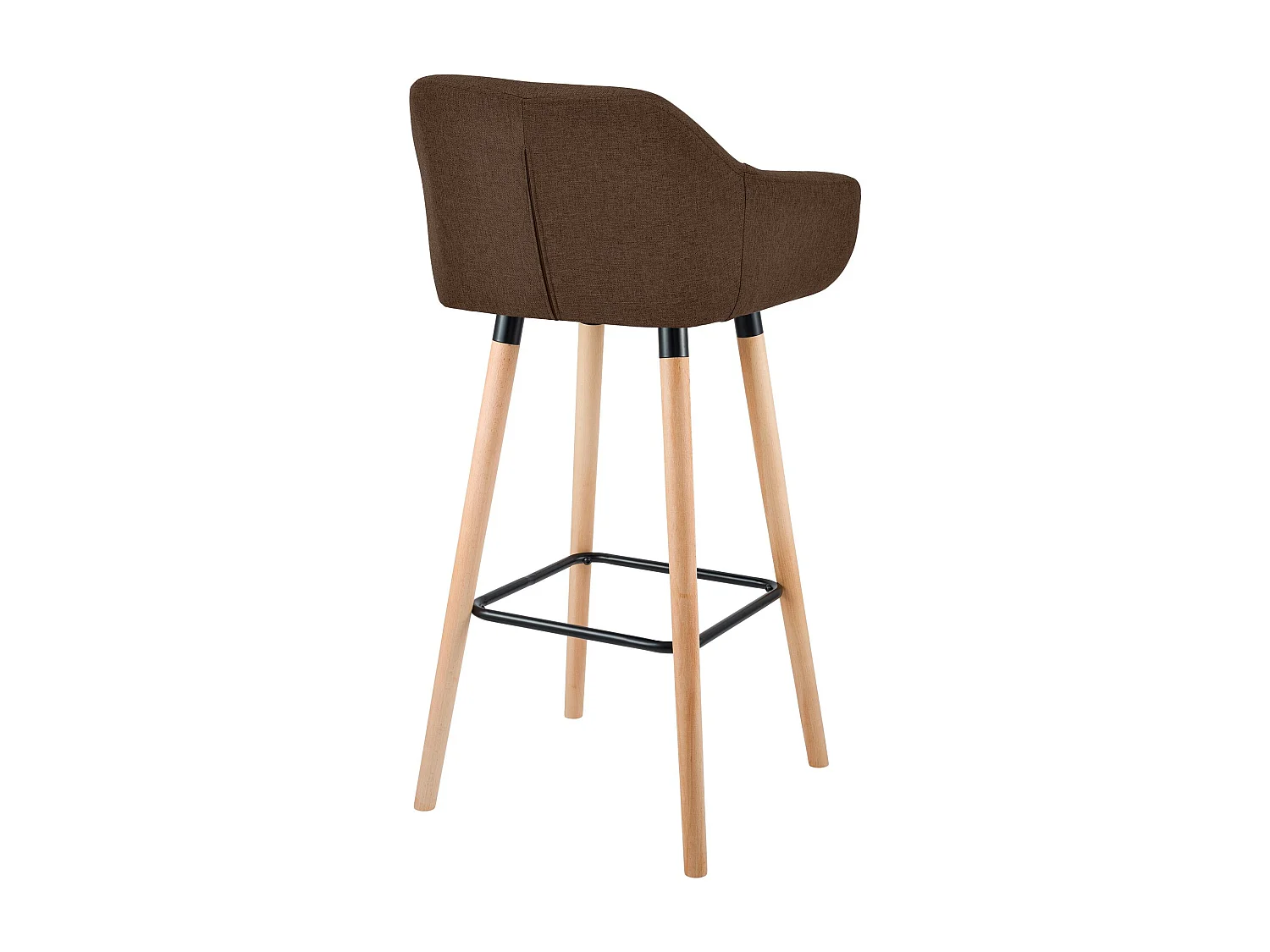 Tabouret de bar - Tissu - Marron - Grant
