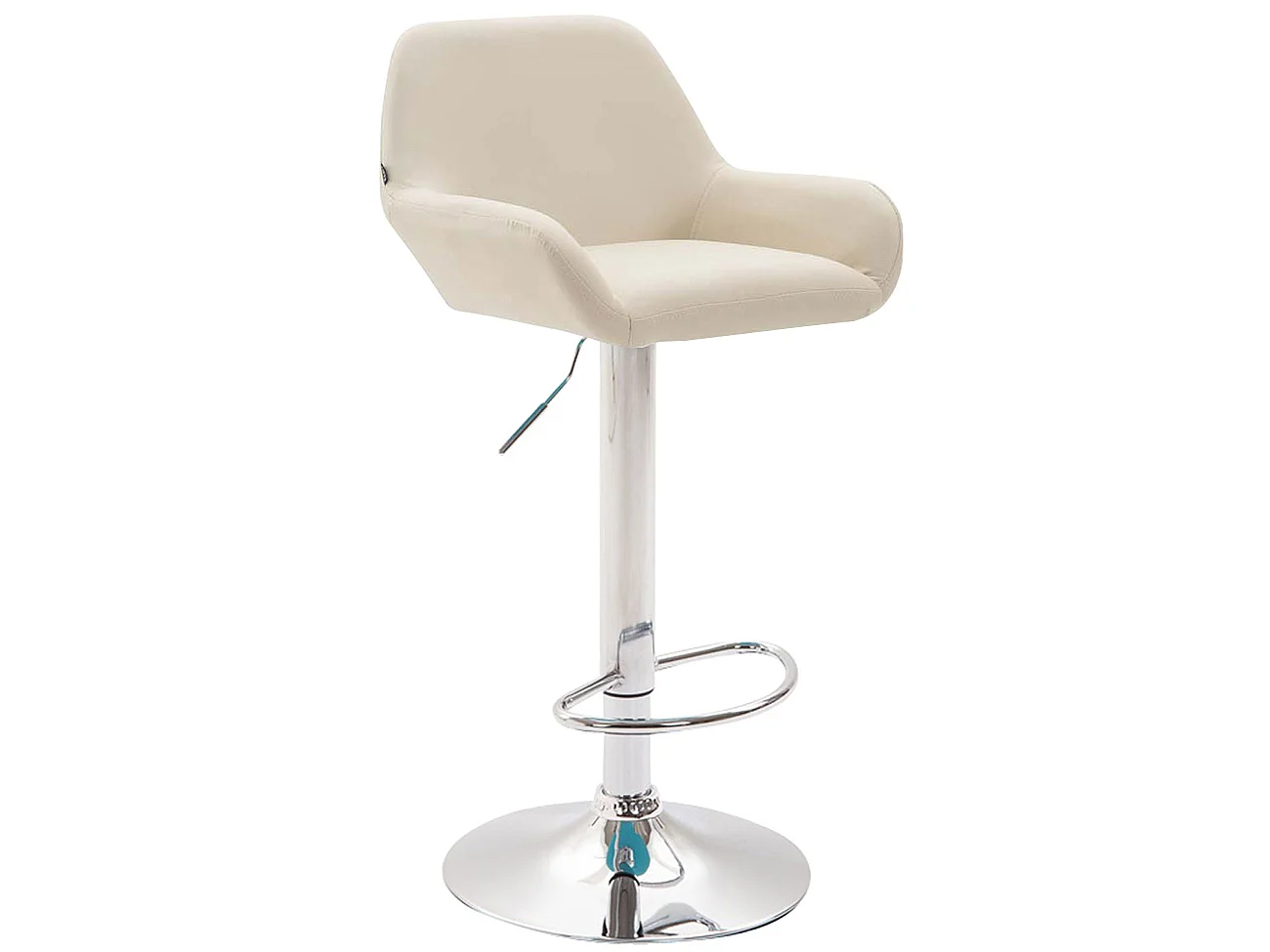 Set van 2 Barkruk - Kunstleer (PVC) & Metaal mat zwart - creme - Braga