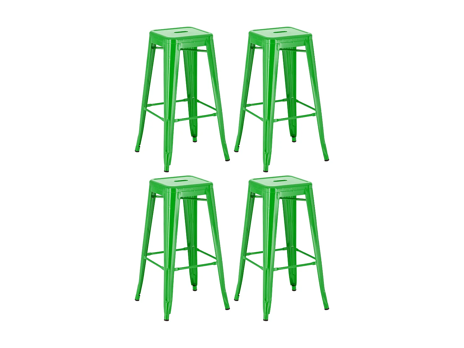 Lot de 4  Tabouret de bar - Métal - Vert - Joshua