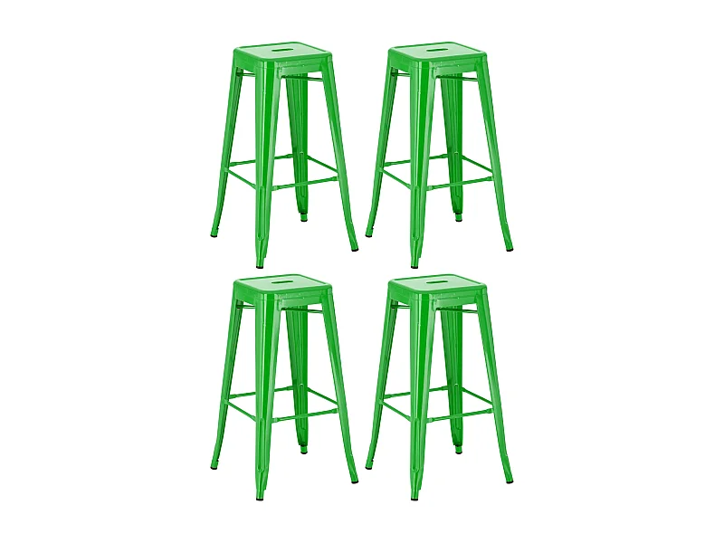 Set van 4  Barkruk - Metaal - groen - Joshua