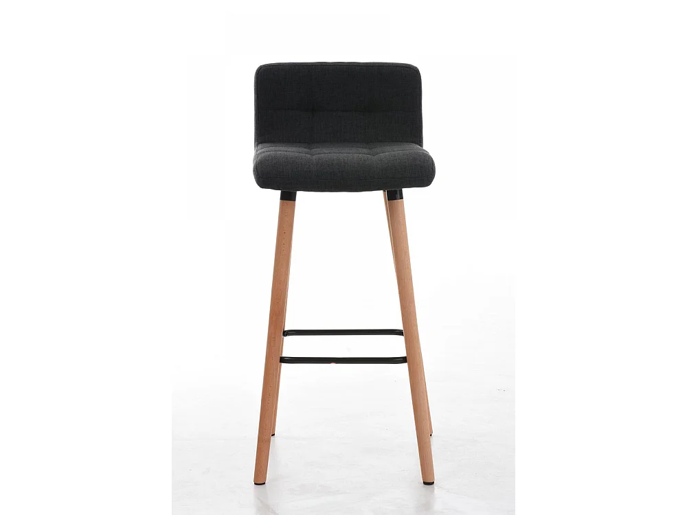 Tabouret de bar - Tissu & Noir - Gris foncé - Lincoln