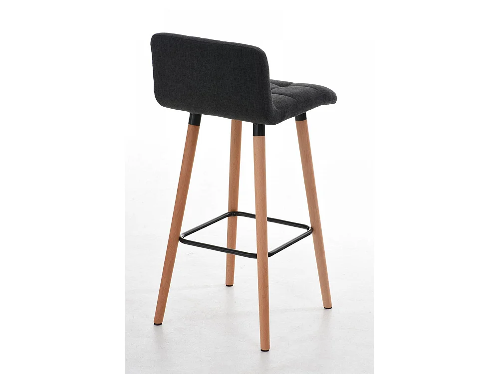 Tabouret de bar - Tissu & Noir - Gris foncé - Lincoln