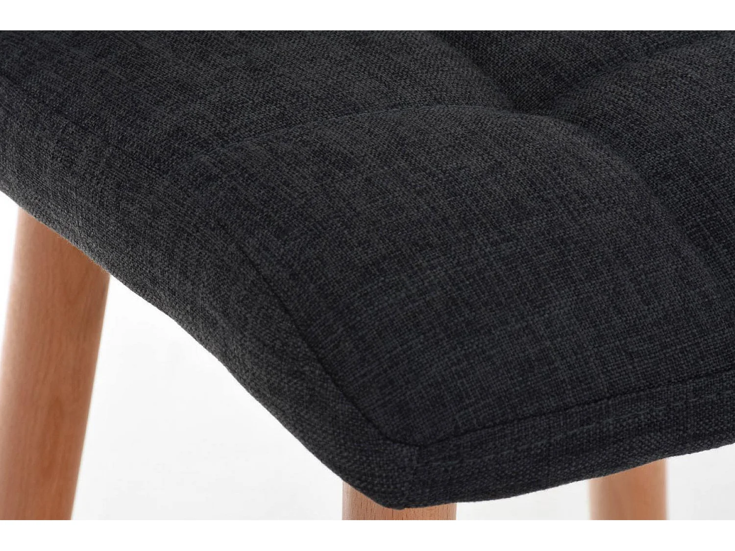 Tabouret de bar - Tissu & Noir - Gris foncé - Lincoln