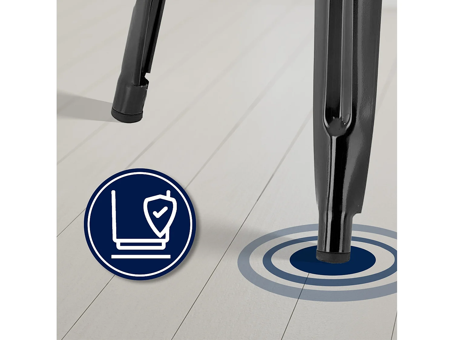 Lot de 2  Tabouret de bar - Métal - Noir - Joshua