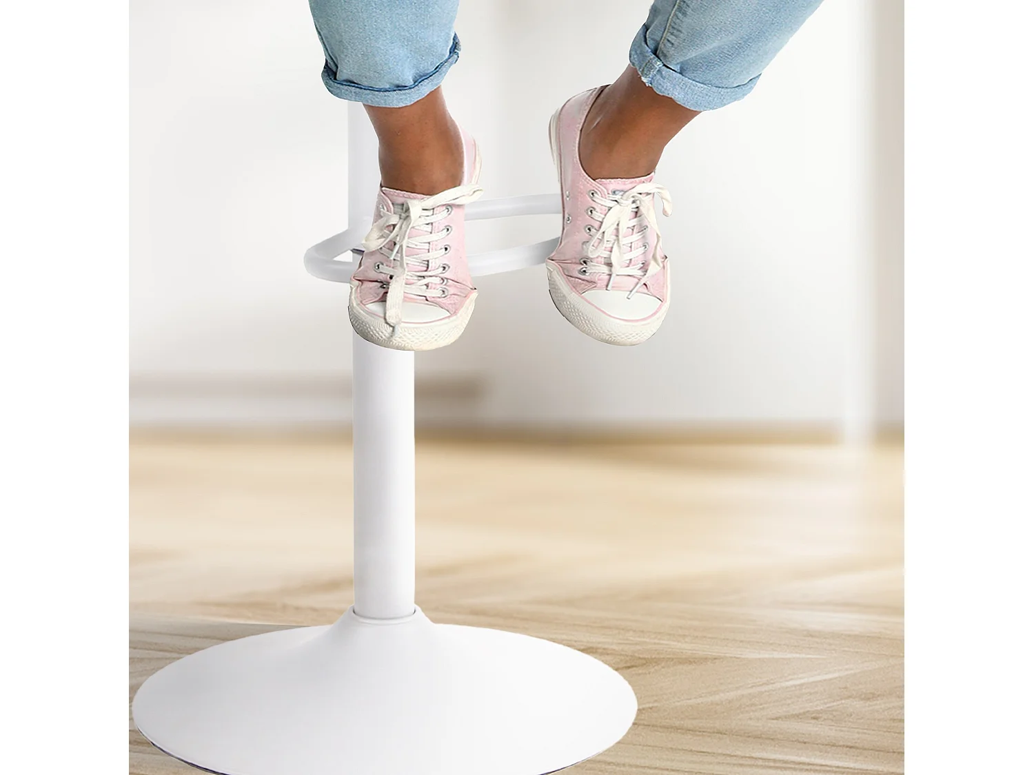 Barkruk - Kunststof & chroom - wit - Aveiro