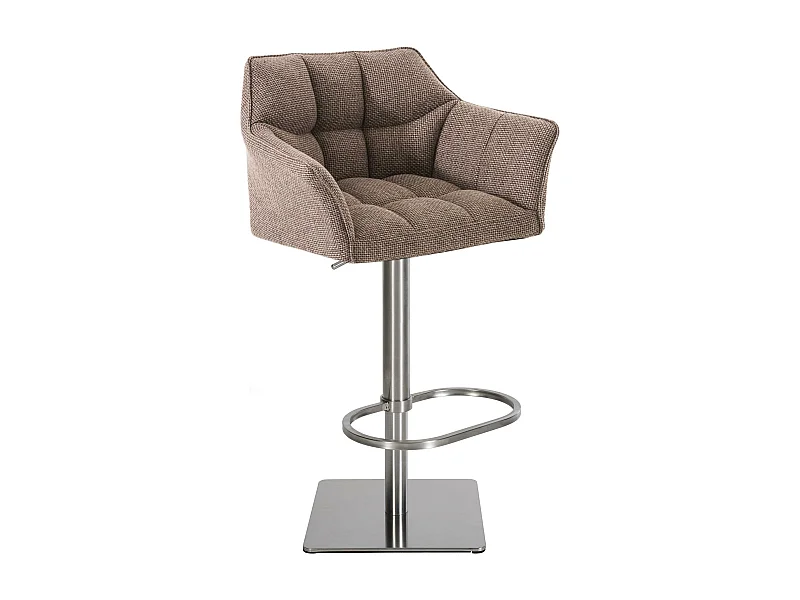 Tabouret de bar - Tissu & Acier inoxydable - Marron terre - Damaso