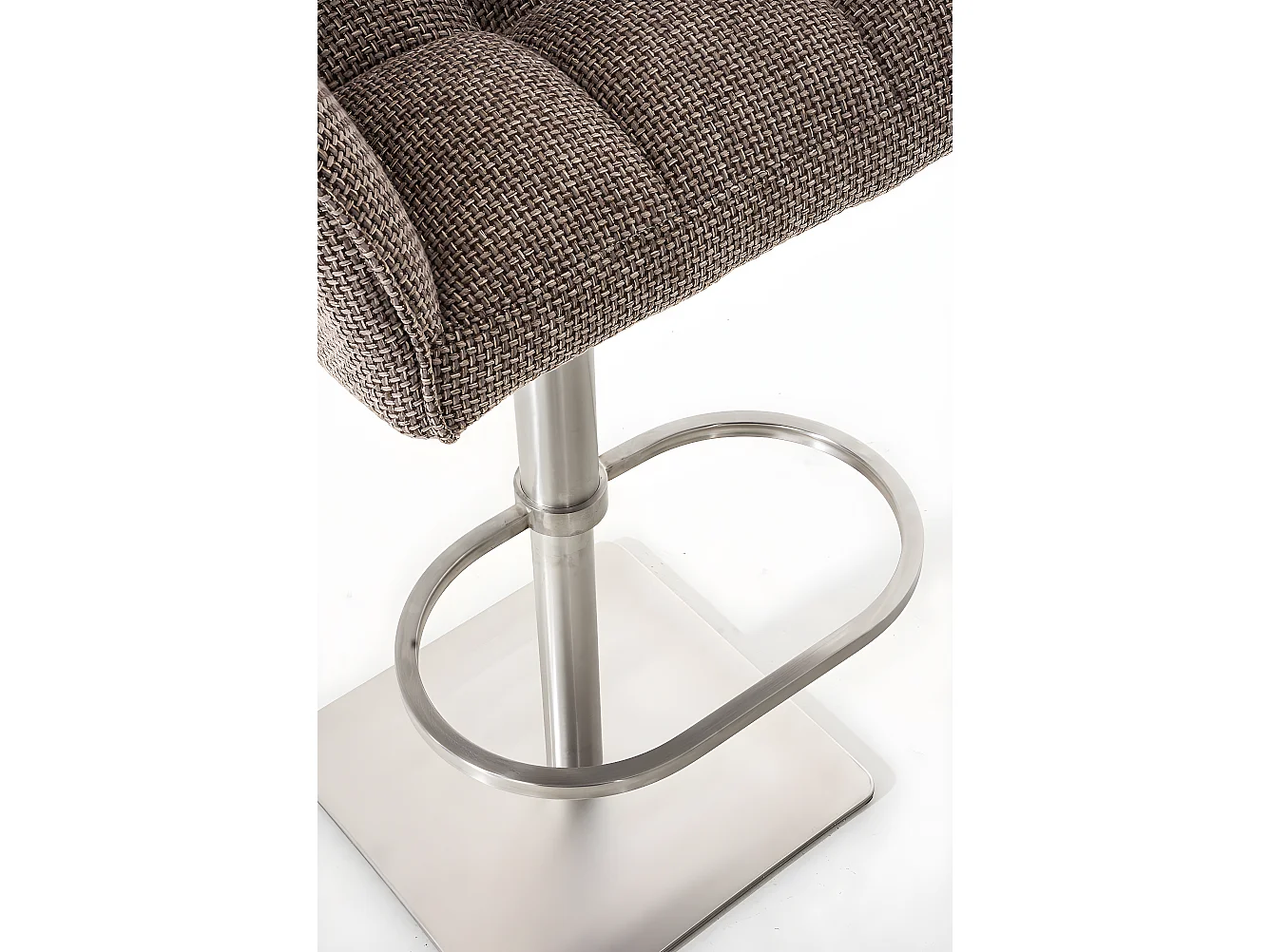 Tabouret de bar - Tissu & Acier inoxydable - Marron terre - Damaso