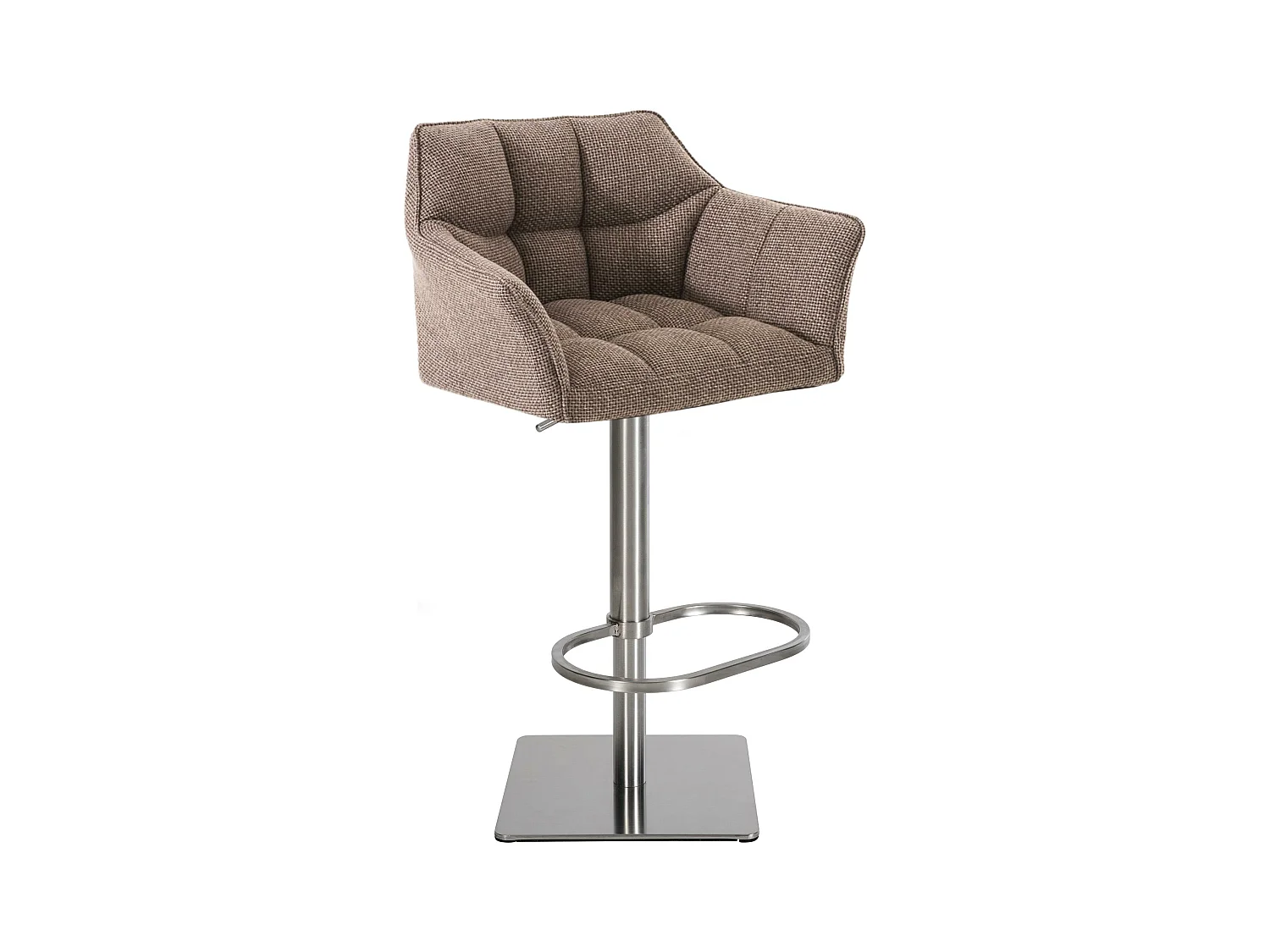 Tabouret de bar - Tissu & Acier inoxydable - Marron terre - Damaso