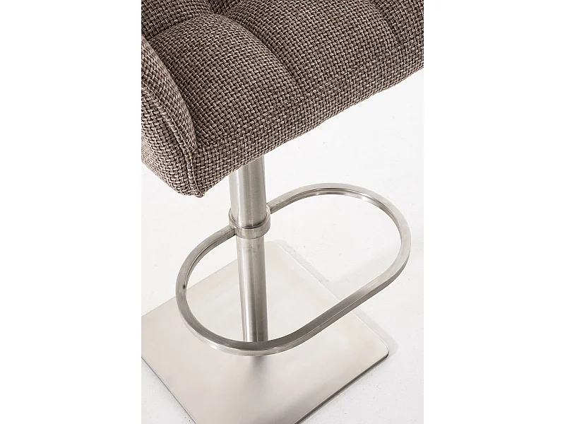 Tabouret de bar - Tissu & Acier inoxydable - Marron terre - Damaso