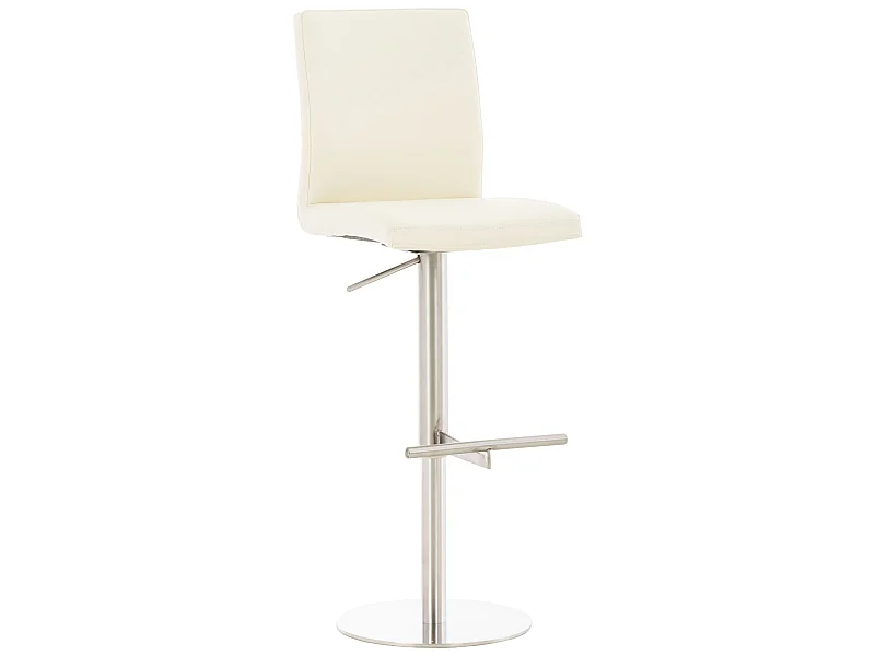 Tabouret de bar - Similicuir & Acier inoxydable - Crème - Cadiz