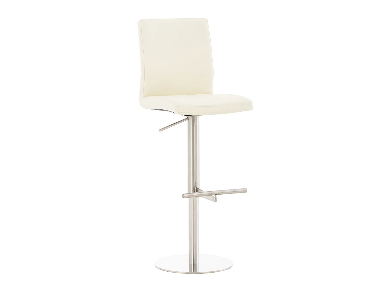 Tabouret de bar - Similicuir & Acier inoxydable - Crème - Cadiz
