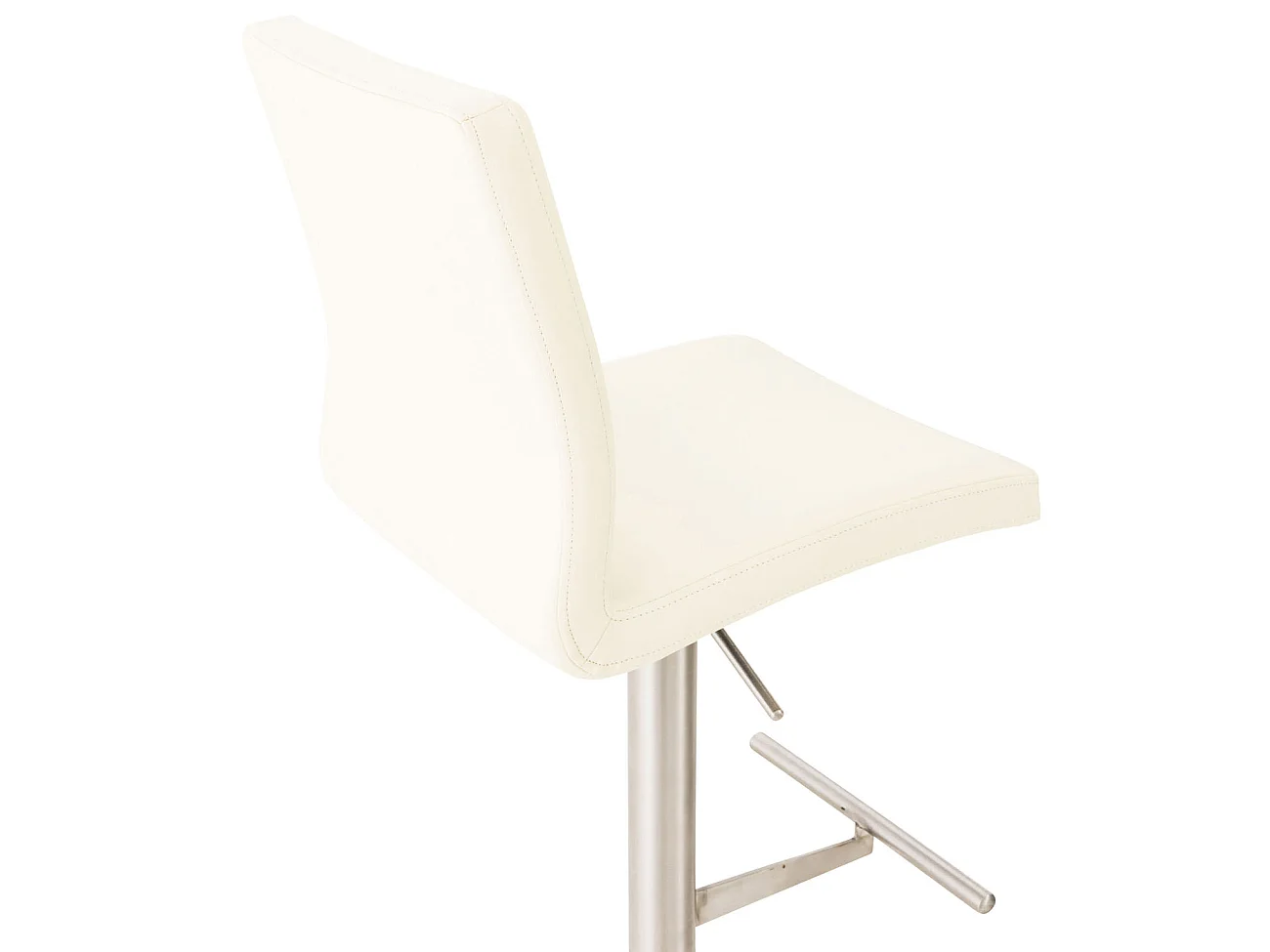 Tabouret de bar - Similicuir & Acier inoxydable - Crème - Cadiz