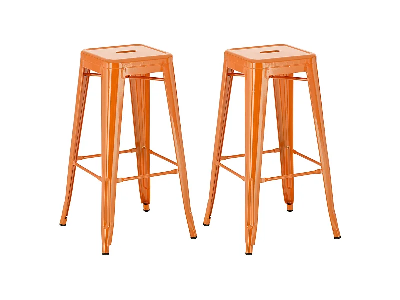 2er Set Barhocker - Metall - orange - Joshua