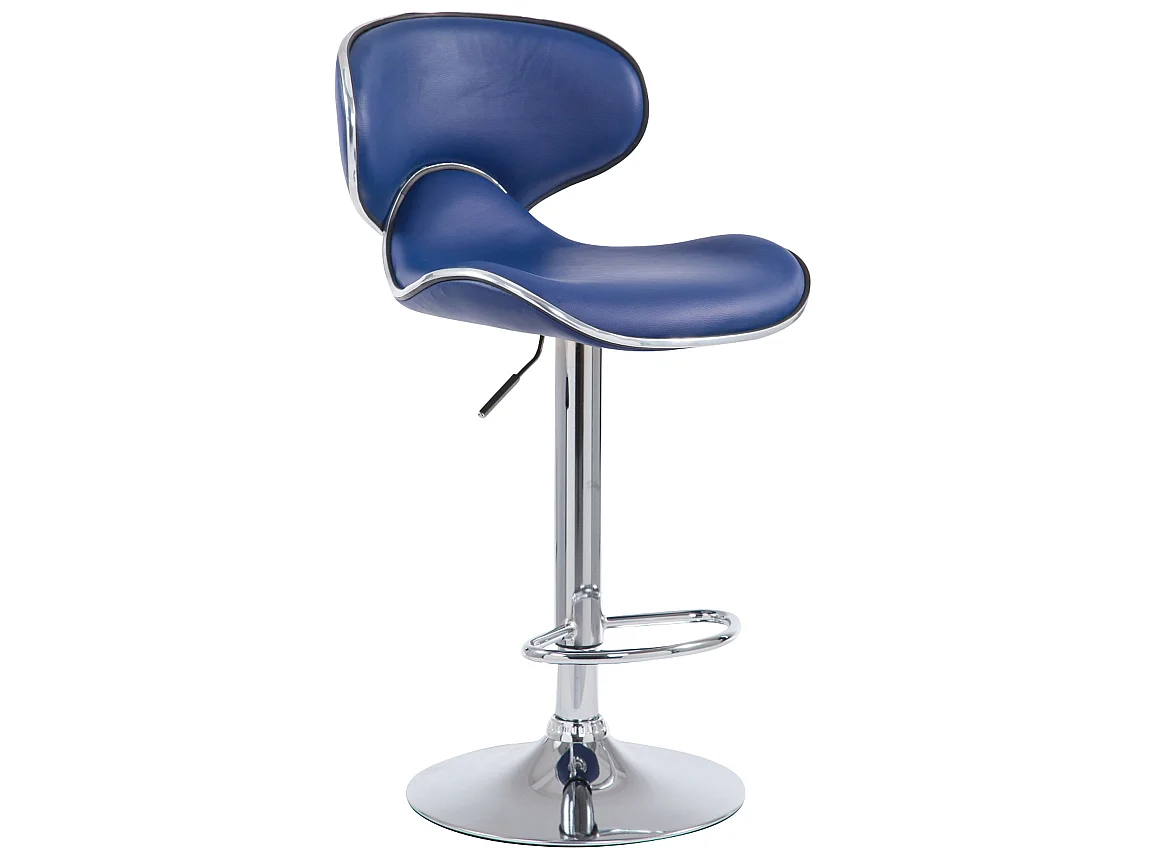 Tabourets de bar - Similicuir & Métal chromé - Bleu - Las Vegas V2