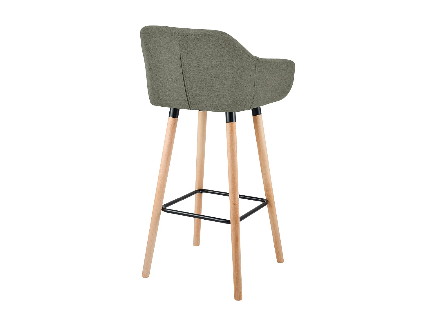 Lot de 2  Tabouret de bar - Tissu - Gris clair - Grant