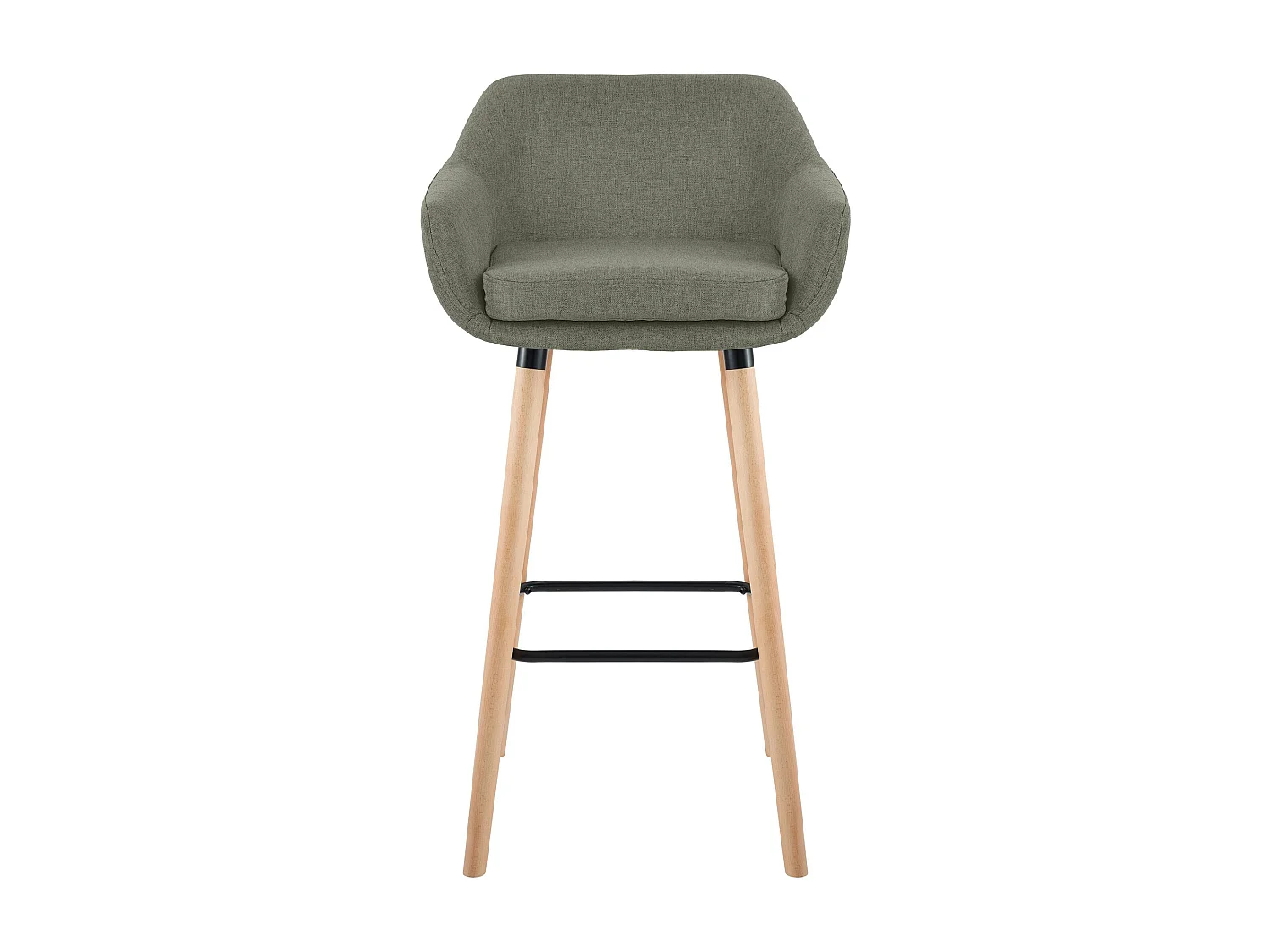 Lot de 2  Tabouret de bar - Tissu - Gris clair - Grant
