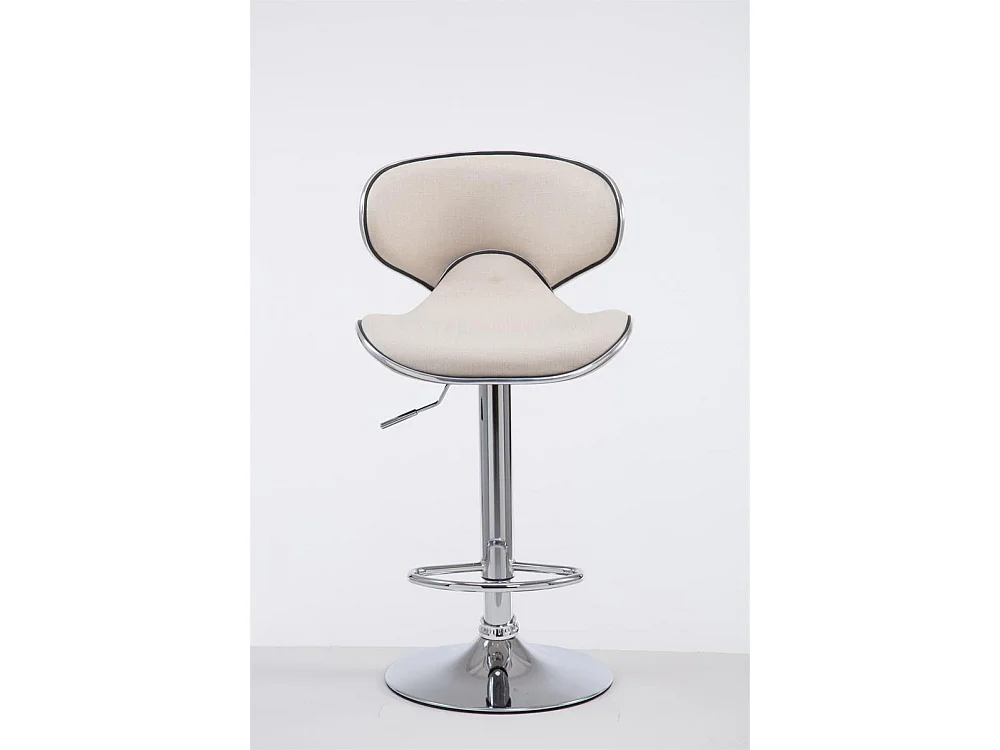 Tabouret de bar - Tissu & Métal - Crème - Las Vegas V2