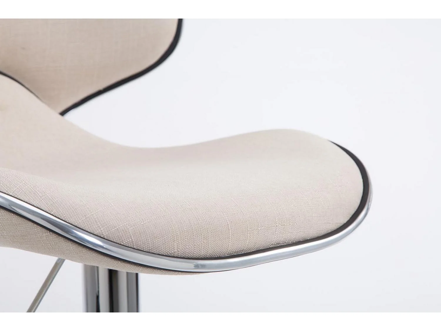 Tabouret de bar - Tissu & Métal - Crème - Las Vegas V2