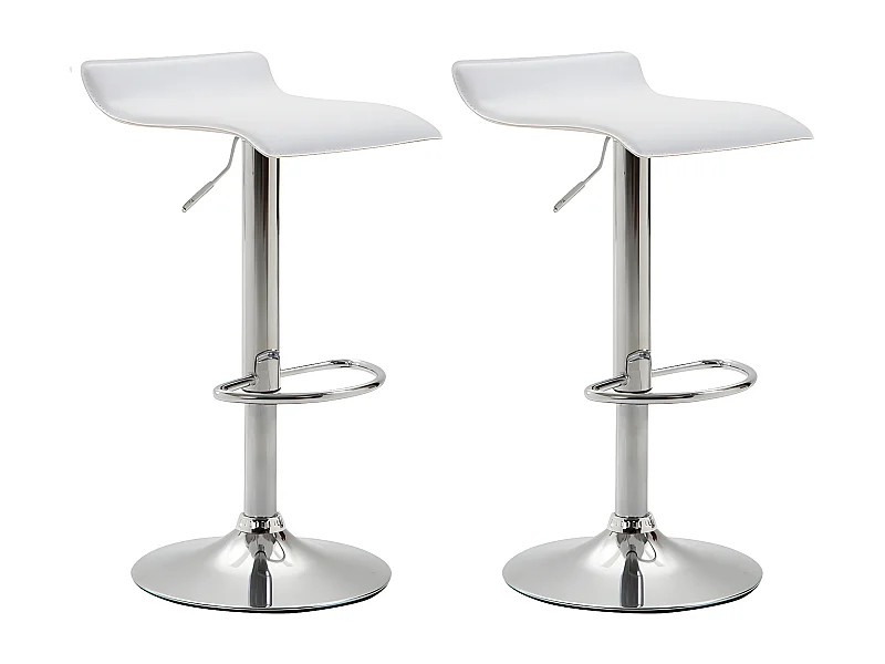 Set van 2 Barkruk - Kunstleer & Metaal - wit - Dyn V2