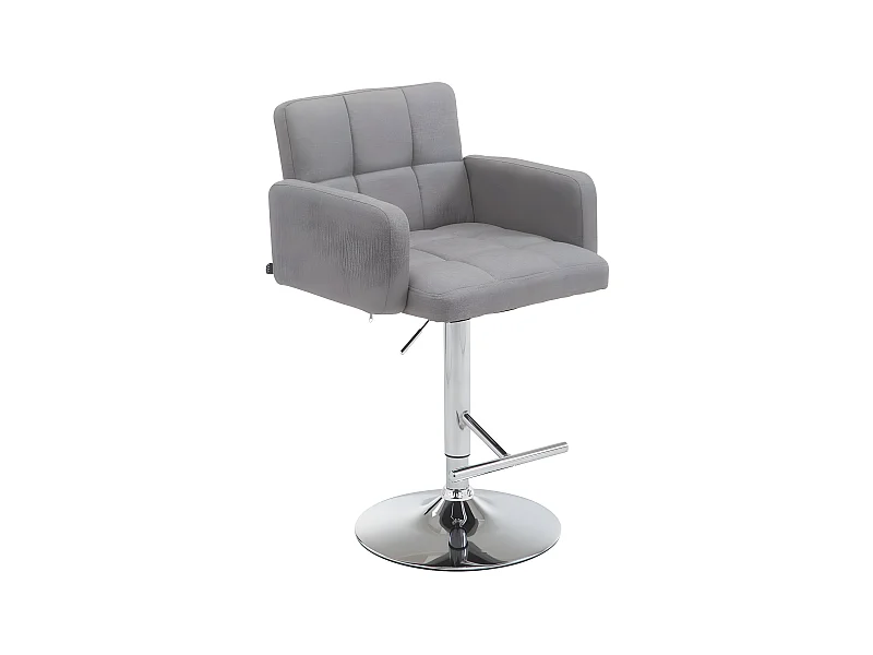 Barhocker - Stoff & Metall - grau - Los Angeles