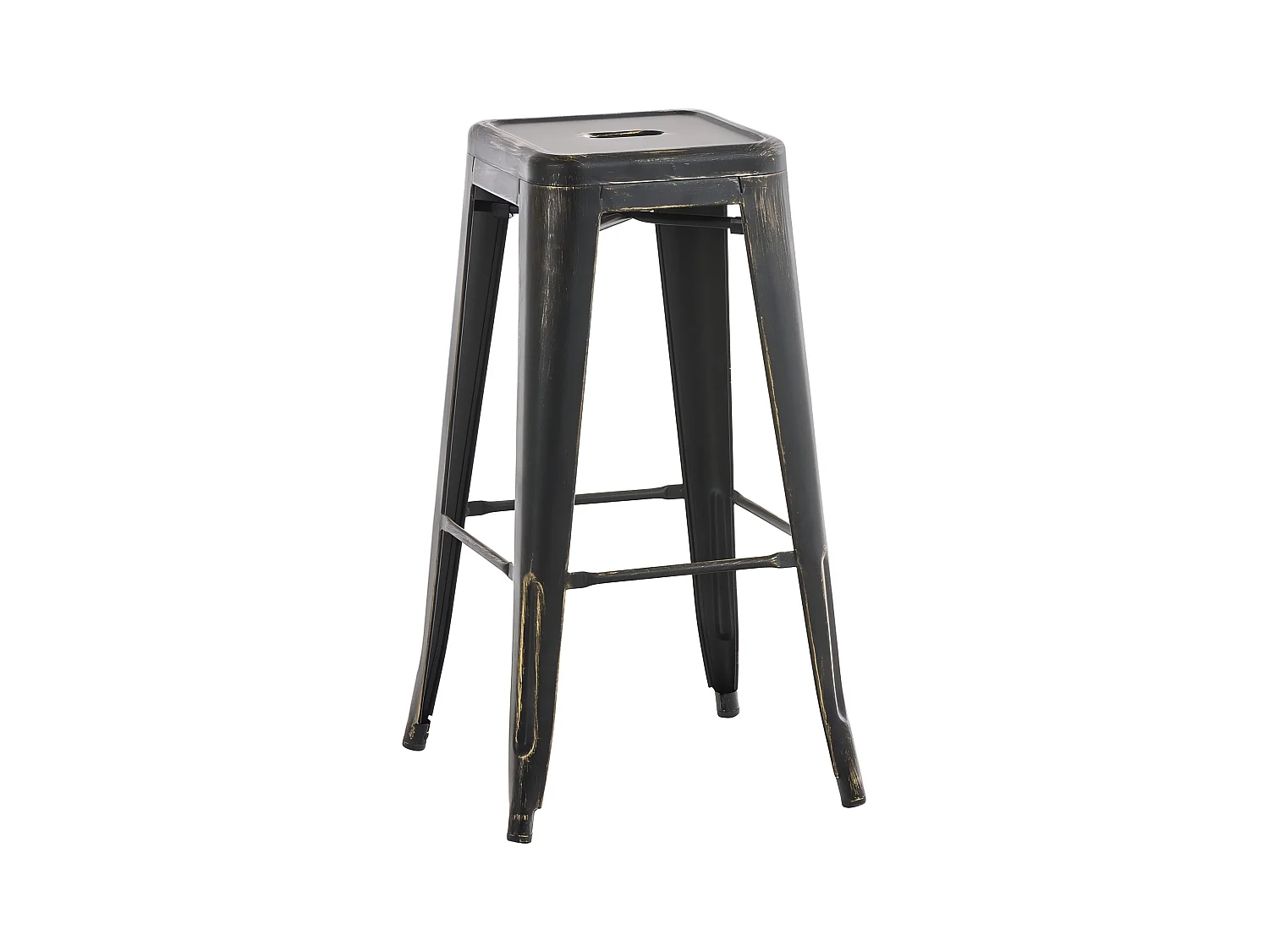 Tabouret de bar - Métal - Noir-Or - Joshua