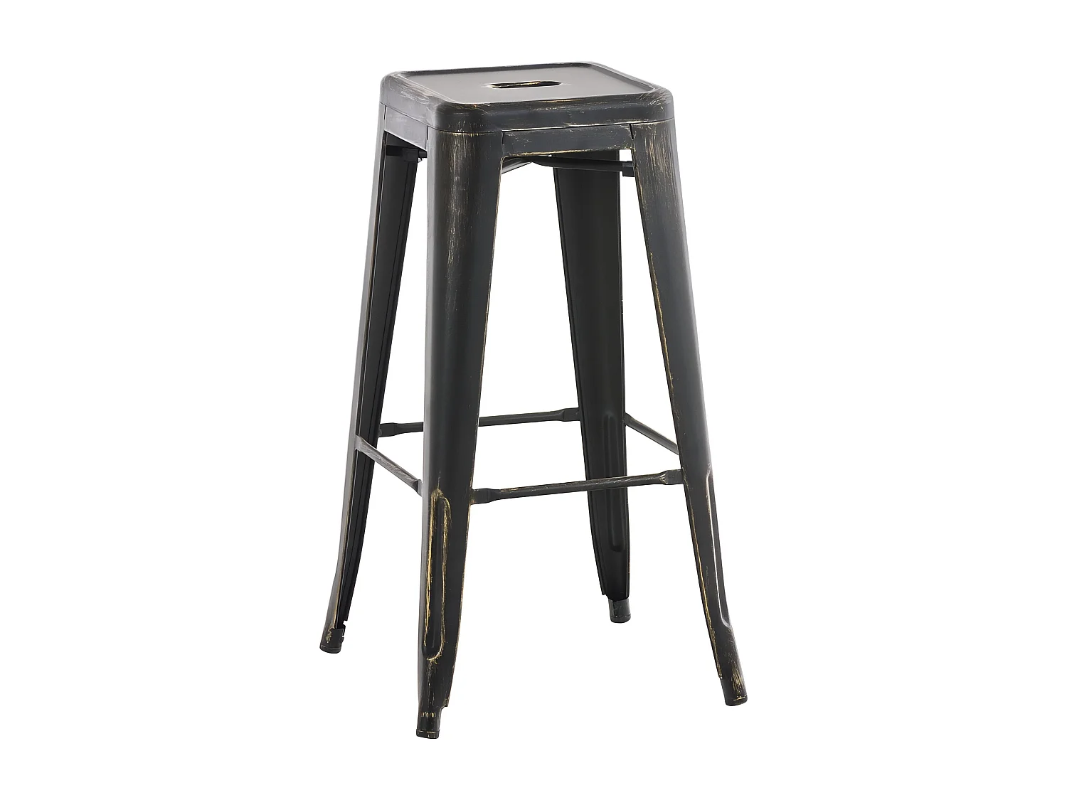 Tabouret de bar - Métal - Noir-Or - Joshua
