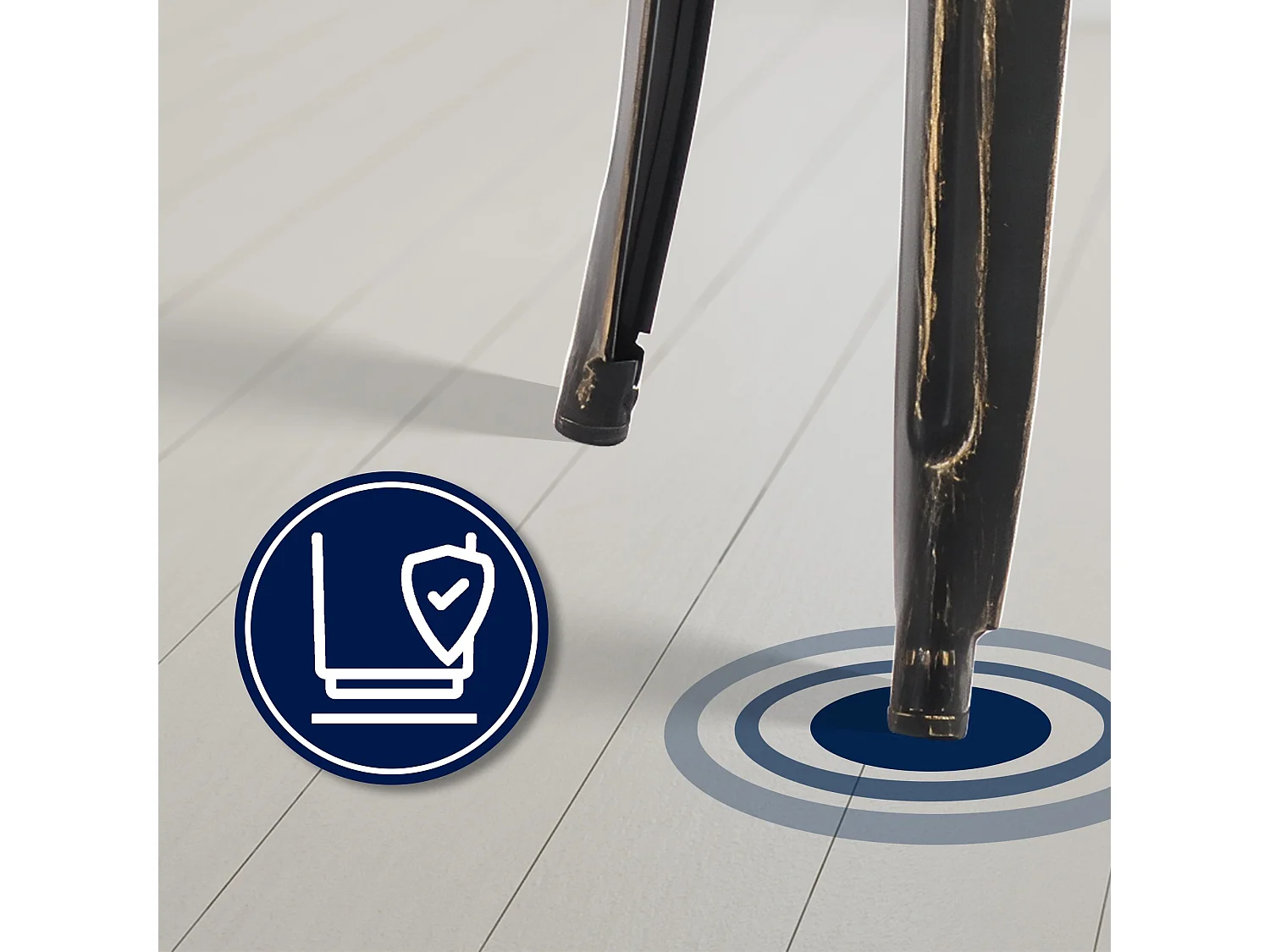 Tabouret de bar - Métal - Noir-Or - Joshua