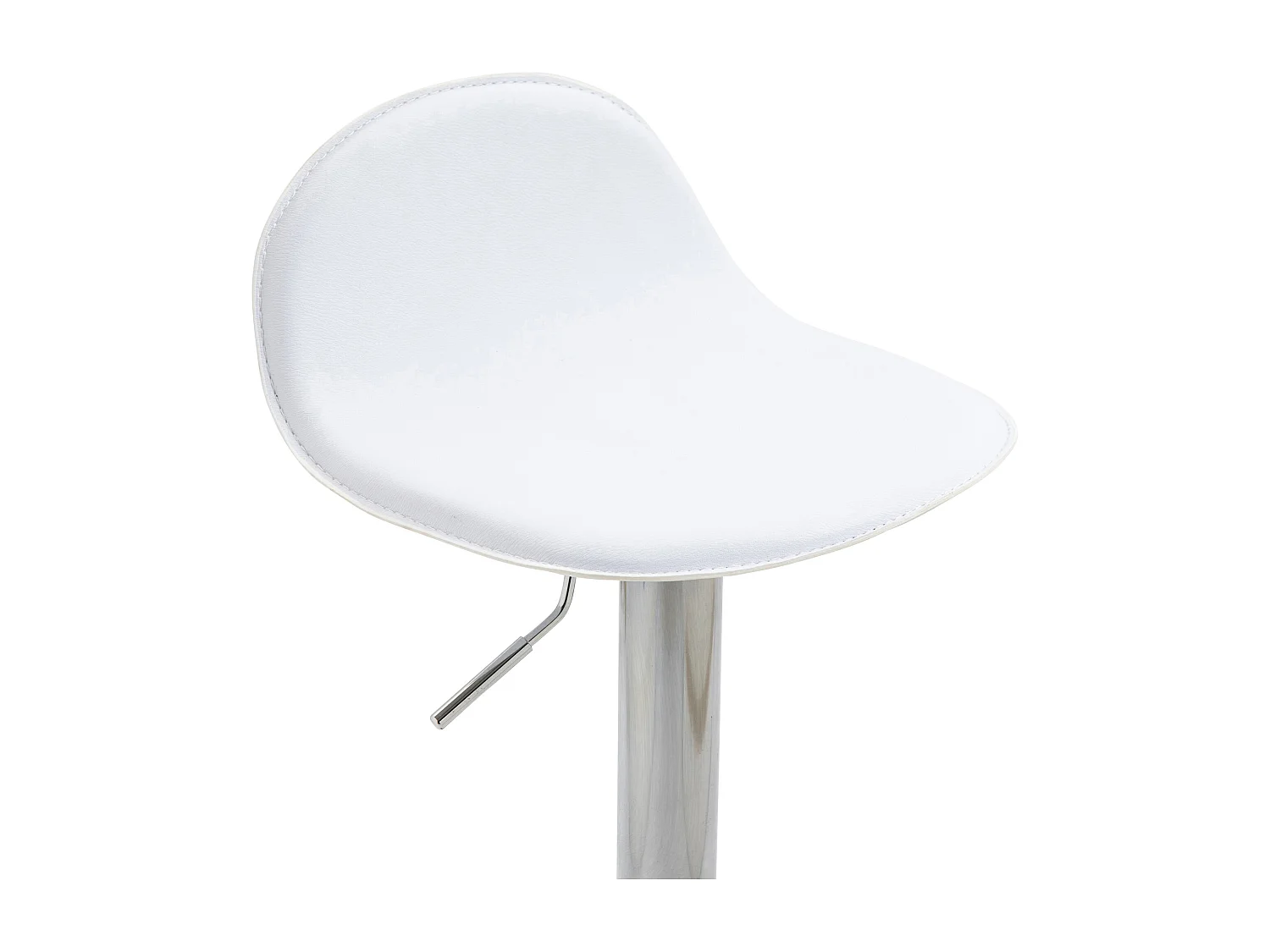 Lot de 2 Tabourets de bar - Similicuir & Métal - Blanc - Lana V2