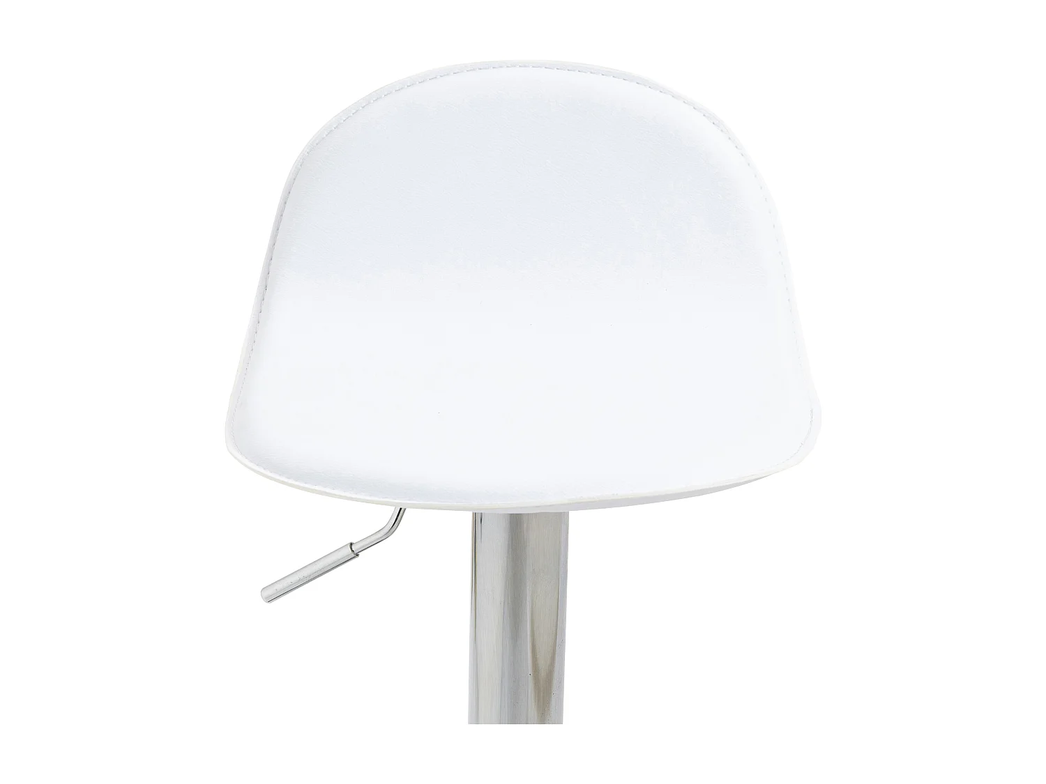 Lot de 2 Tabourets de bar - Similicuir & Métal - Blanc - Lana V2