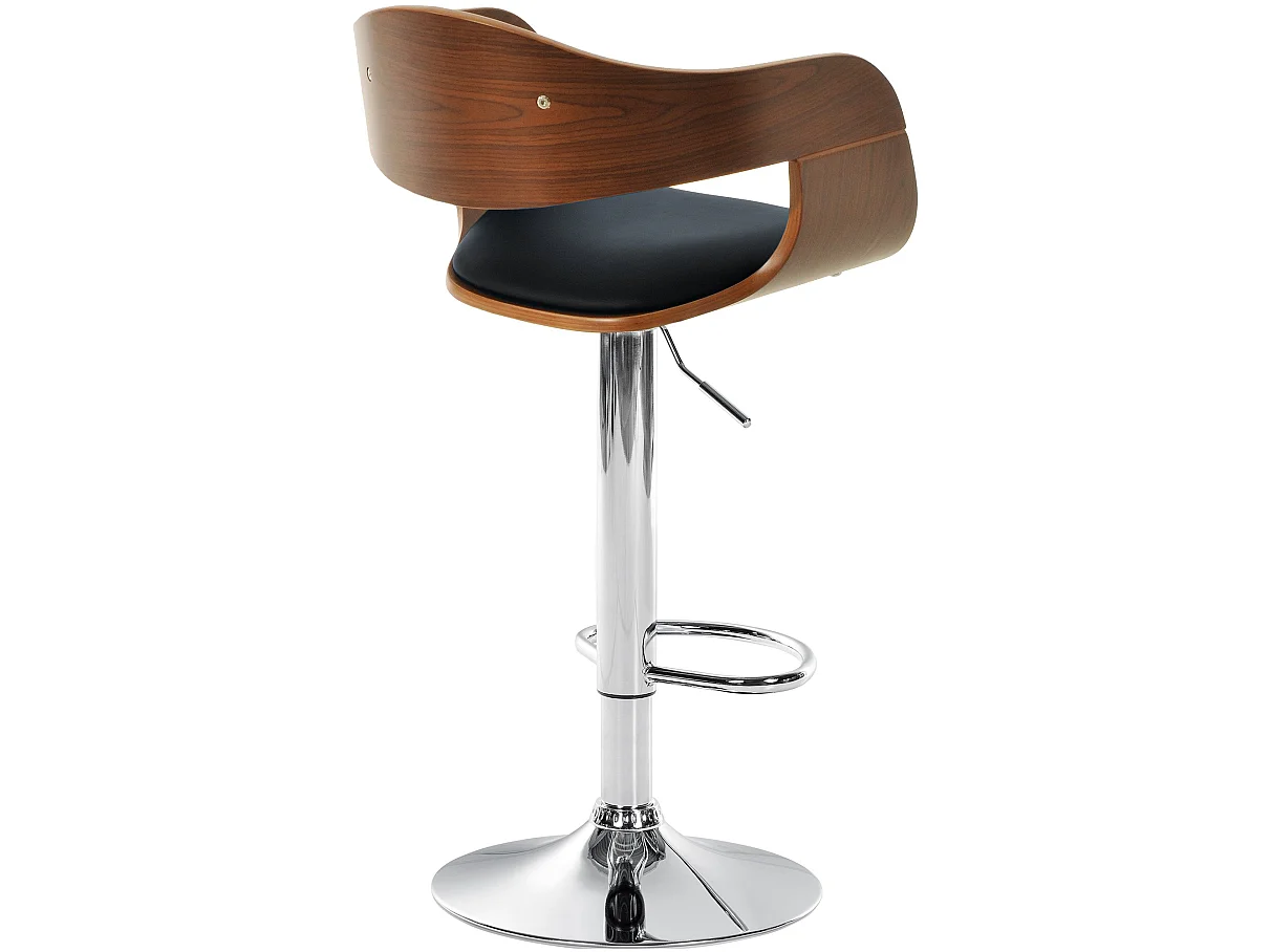 Tabouret de bar - Similicuir & Antique clair - Noyer / Noir - Kingston