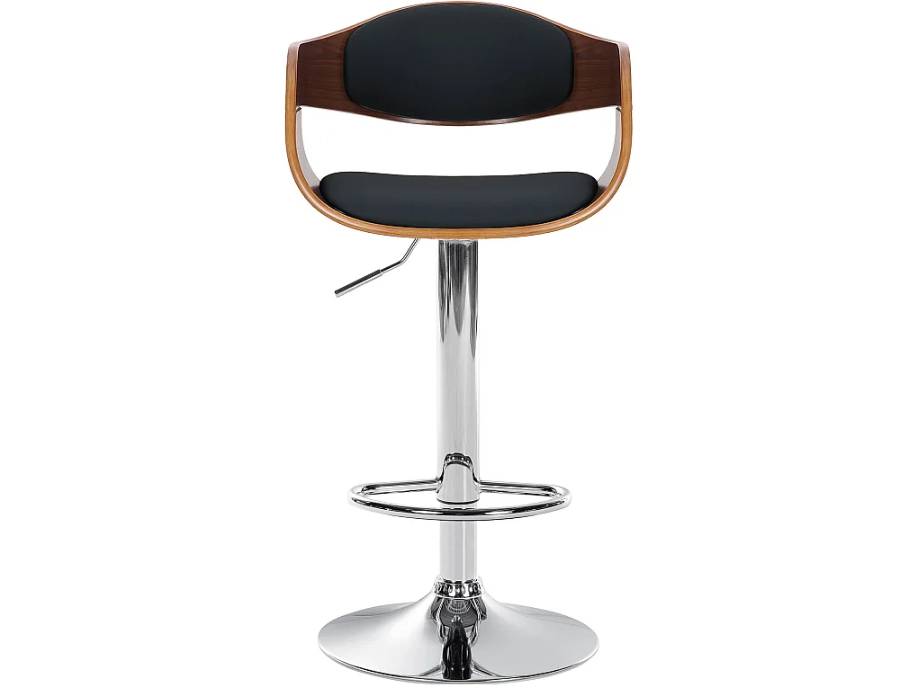 Tabouret de bar - Similicuir & Antique clair - Noyer / Noir - Kingston
