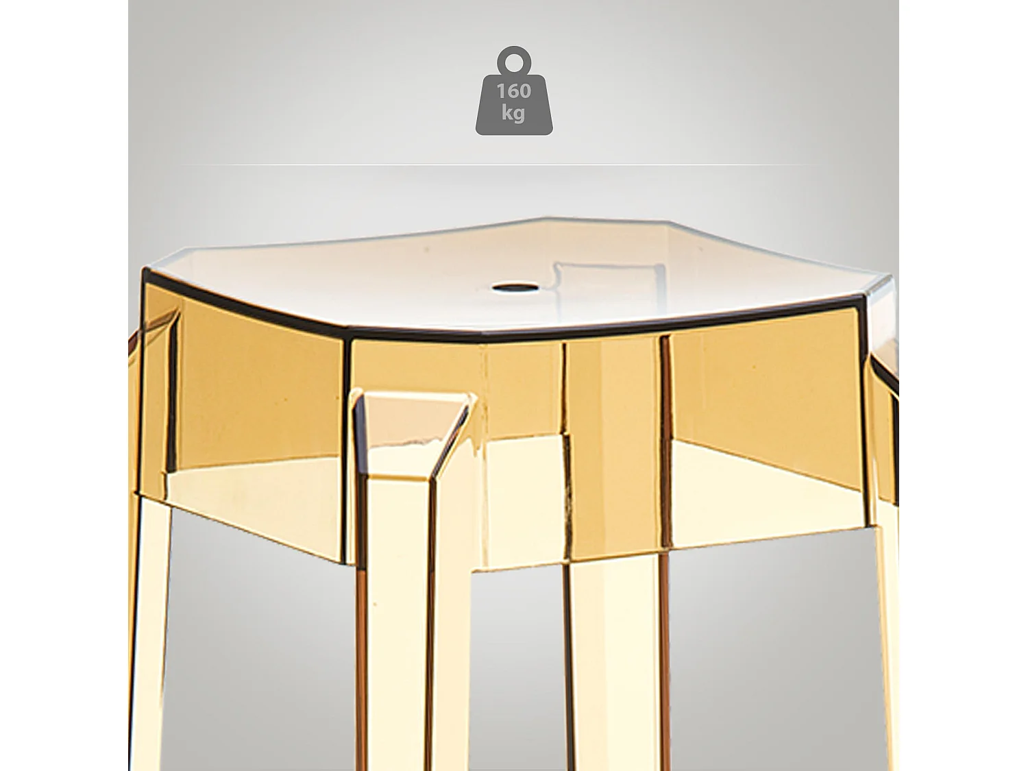 Tabouret de bar - Plastique & Acier inoxydable - Ambre - FOX