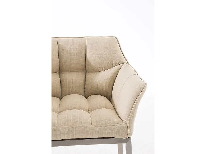 Barhocker - Stoff & edelstahl - creme - Damaso