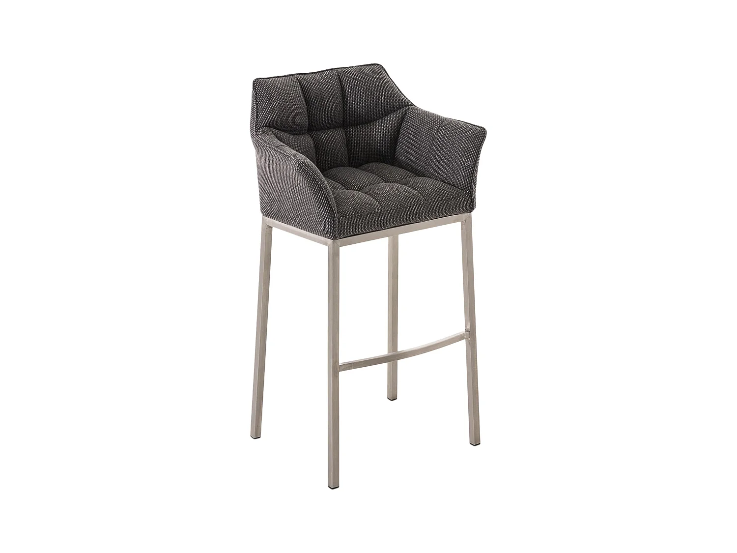 Tabouret de bar - Tissu & Acier inoxydable - Gris titane - Damaso