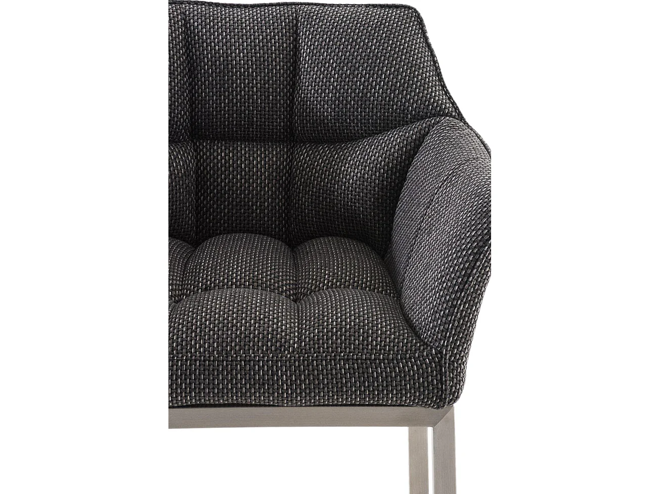 Tabouret de bar - Tissu & Acier inoxydable - Gris titane - Damaso