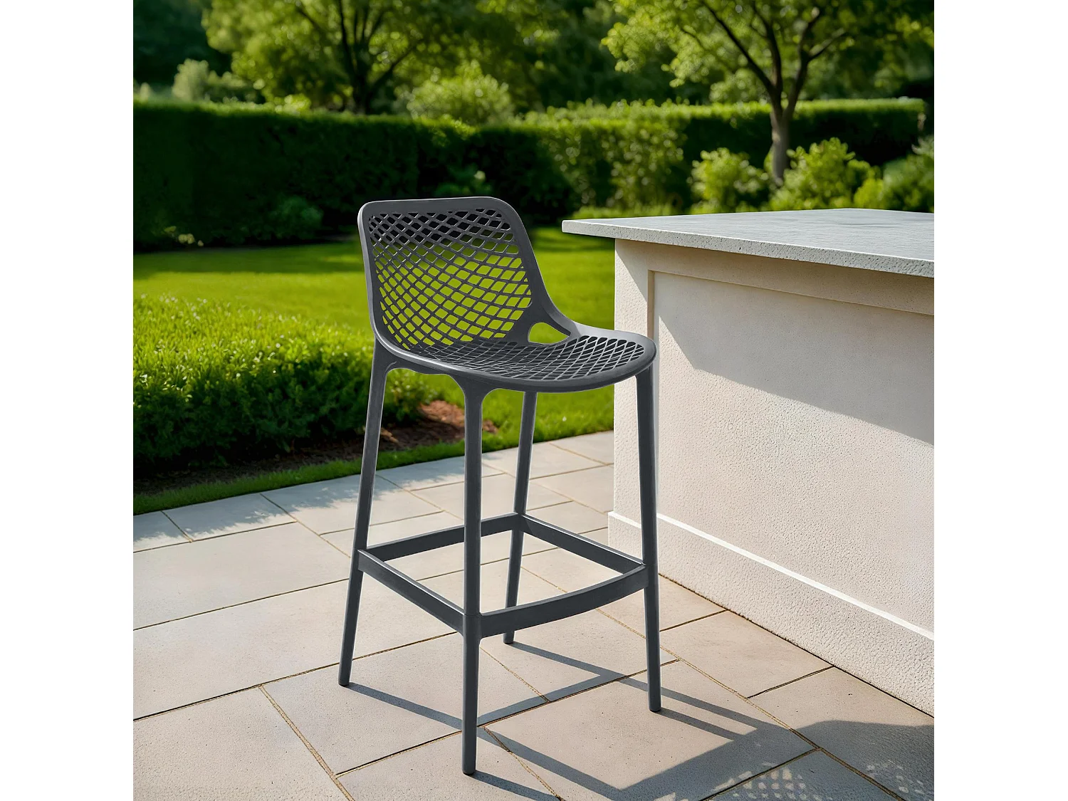 Tabouret de bar - Plastique - Gris foncé - Air