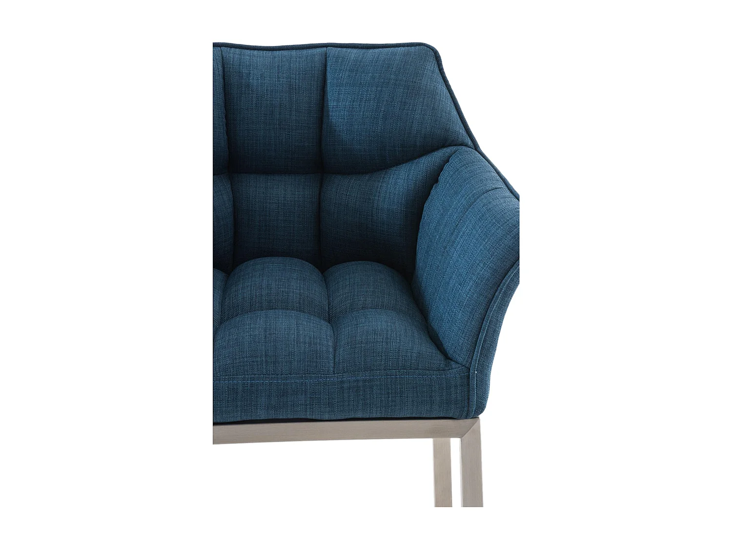 Barhocker - Stoff & edelstahl - blau - Damaso