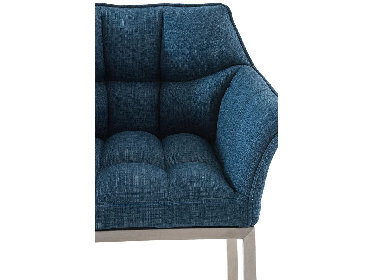Tabouret de bar - Tissu & Acier inoxydable - Bleu - Damaso