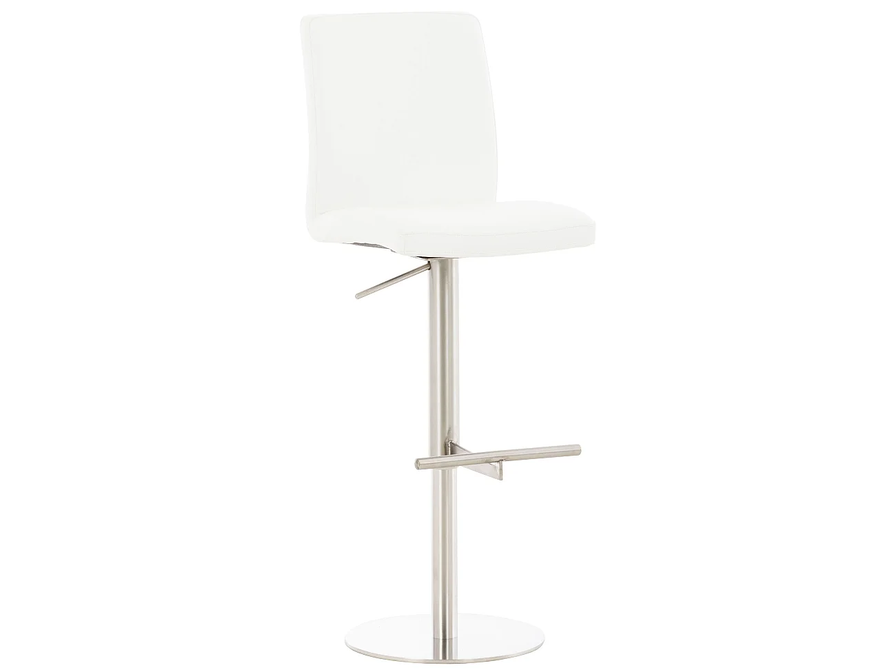 Tabouret de bar - Similicuir & Acier inoxydable - Blanc - Cadiz