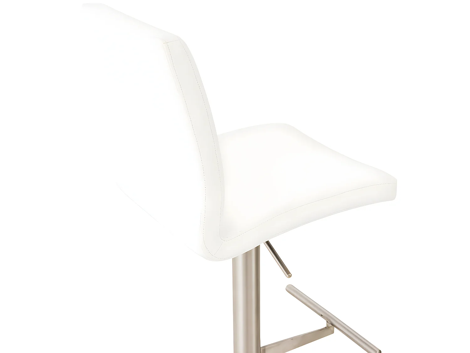 Tabouret de bar - Similicuir & Acier inoxydable - Blanc - Cadiz
