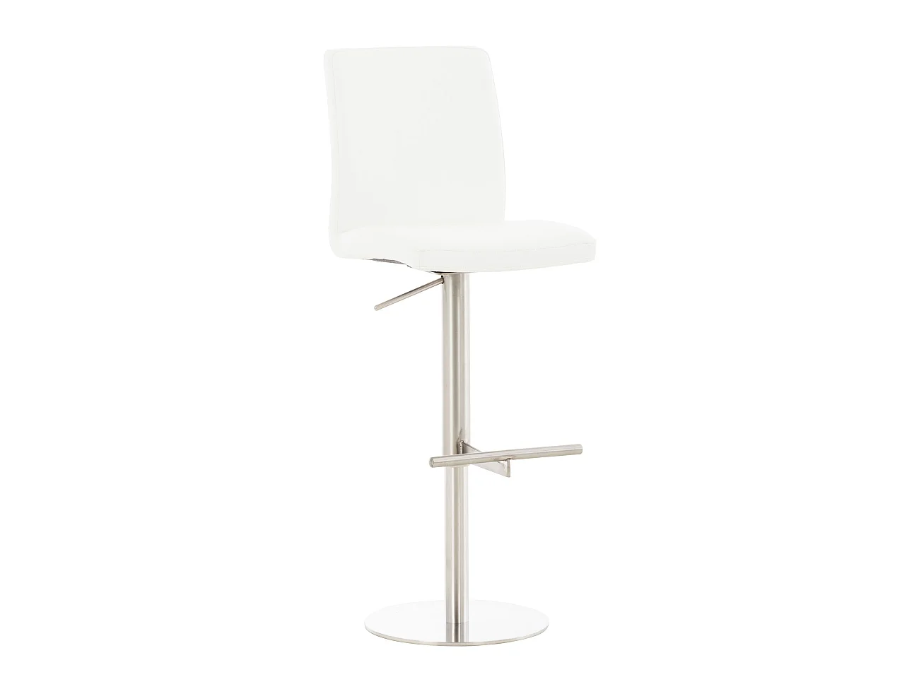 Tabouret de bar - Similicuir & Acier inoxydable - Blanc - Cadiz