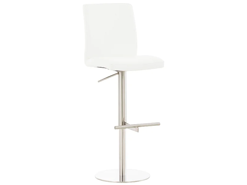 Tabouret de bar - Similicuir & Acier inoxydable - Blanc - Cadiz