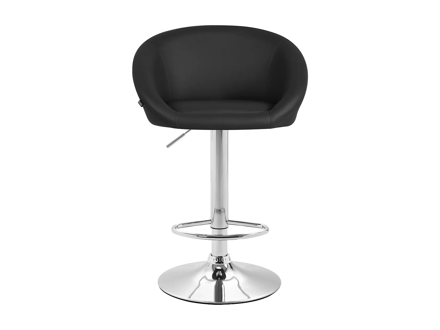 Lot de 2 Tabourets de bar - Similicuir & Métal chromé - Noir - Miami V2