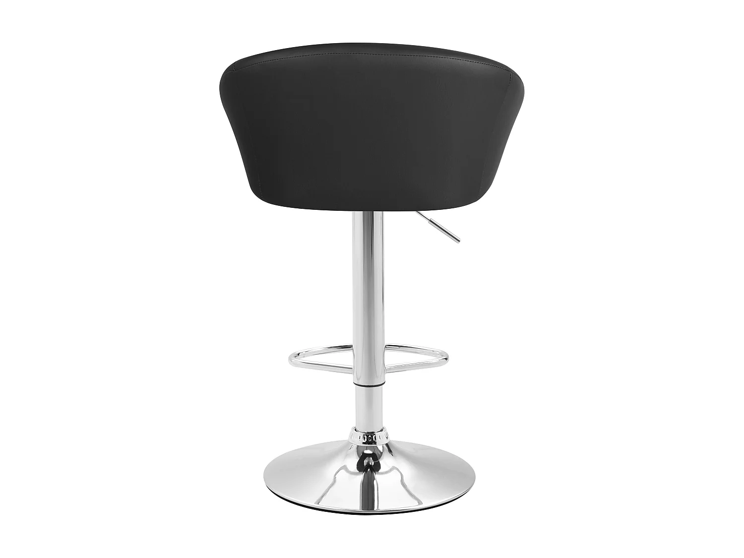 Lot de 2 Tabourets de bar - Similicuir & Métal chromé - Noir - Miami V2