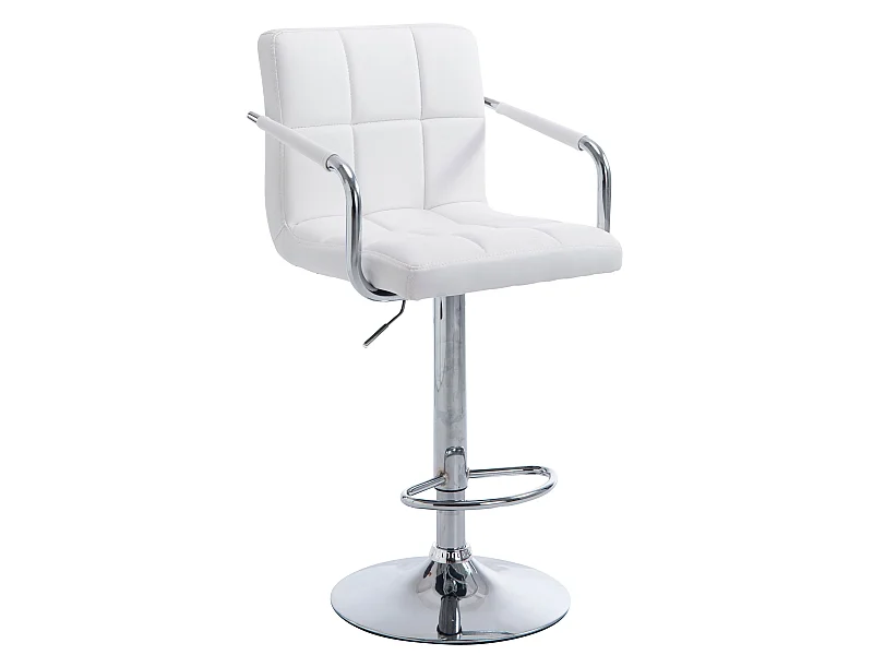Tabourets de bar - Similicuir & Métal - Blanc - Lucy V2
