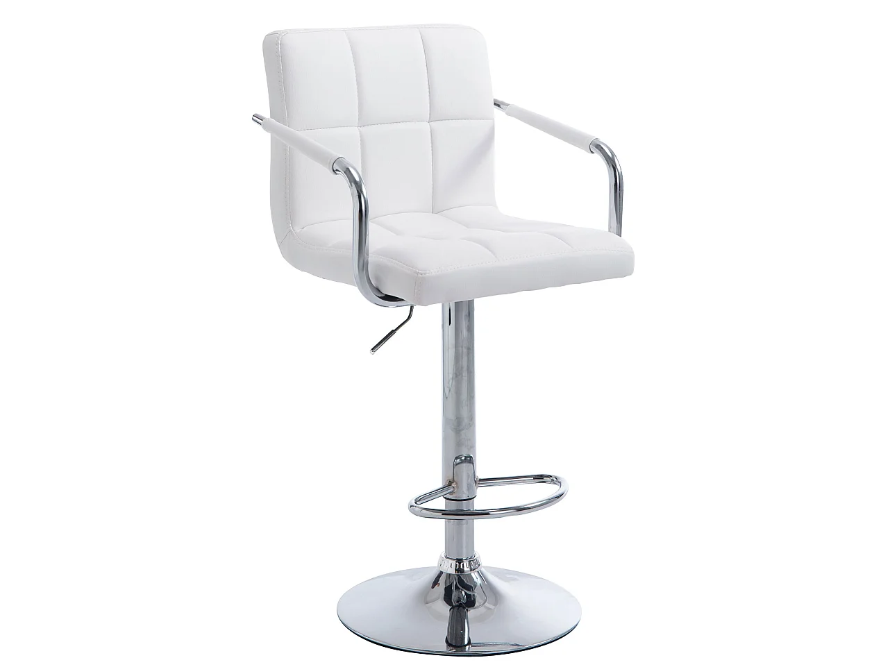 Barkruk - Kunstleer & Metaal - wit - Lucy V2