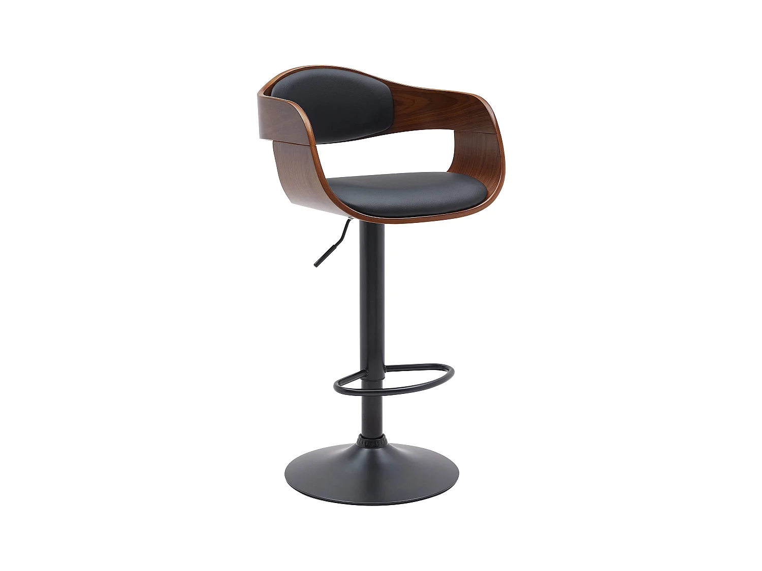 Tabouret de bar - Similicuir - Noyer / Noir - Kingston