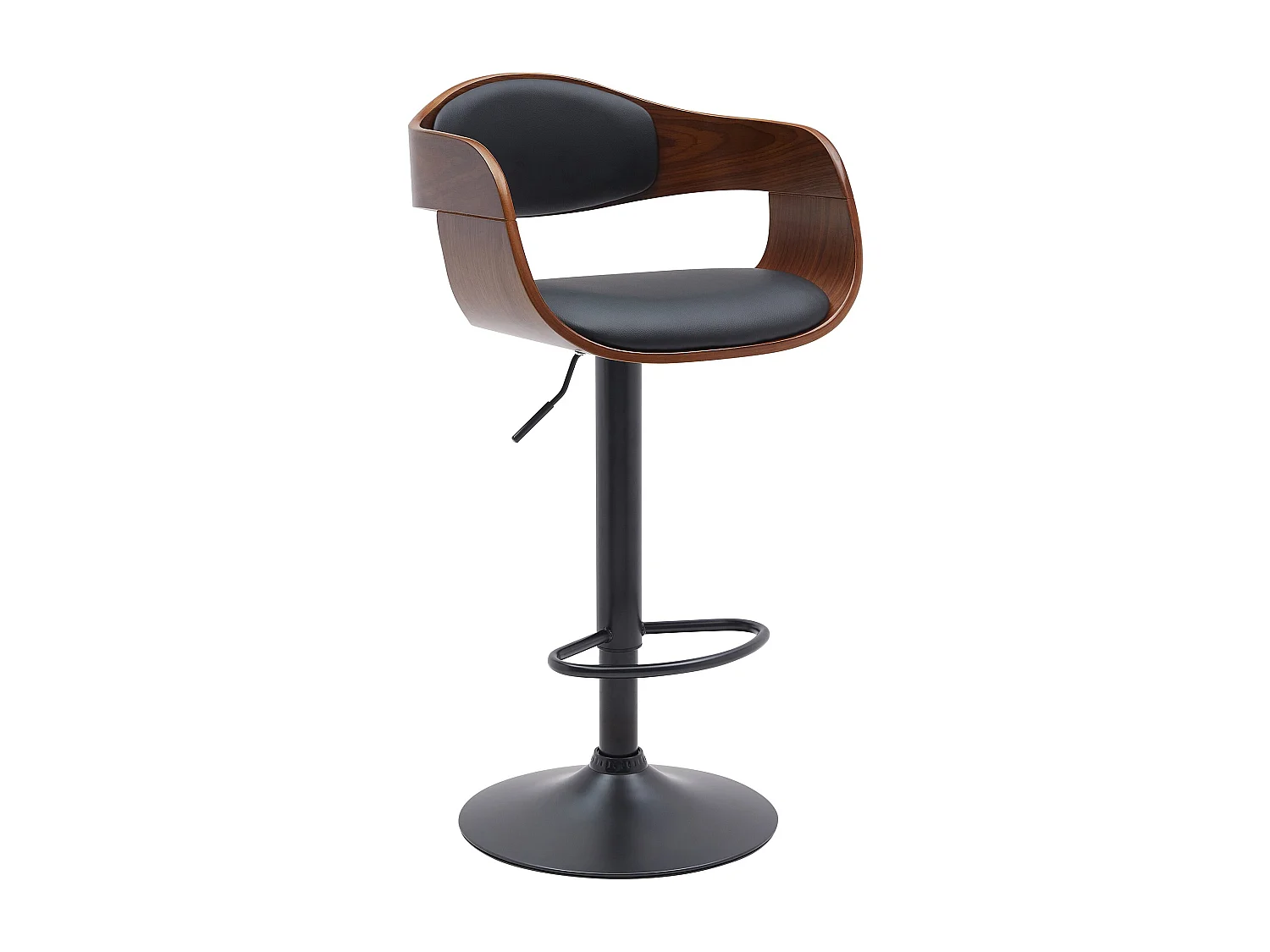 Tabouret de bar - Similicuir - Noyer / Noir - Kingston
