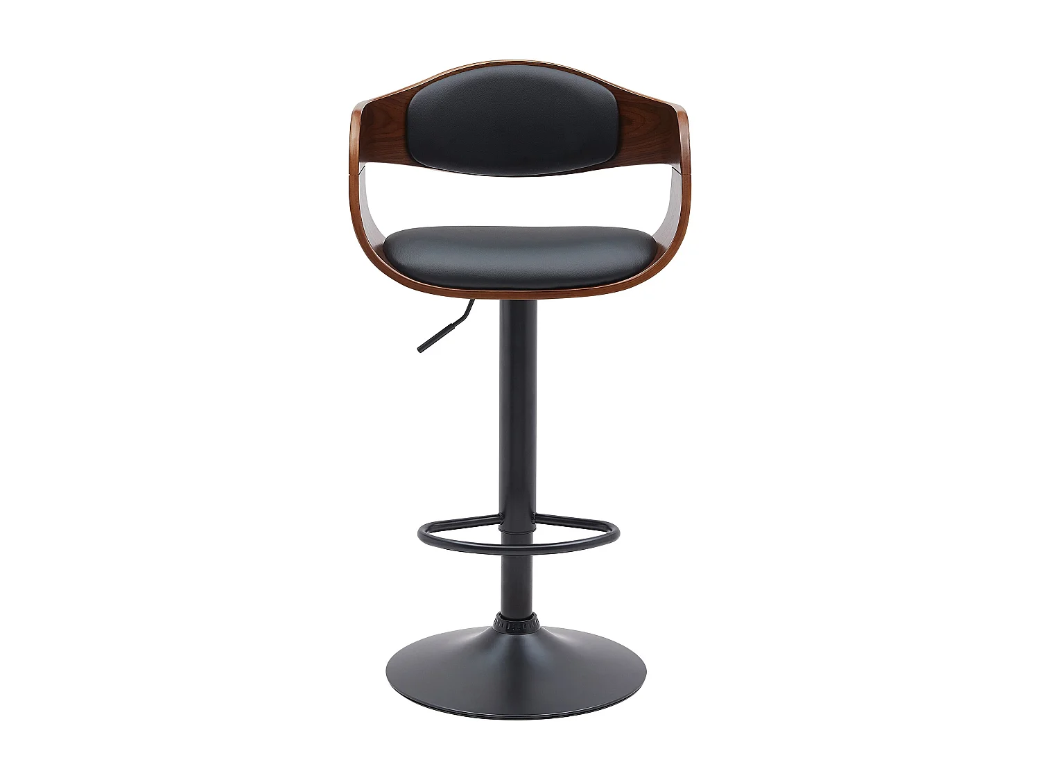 Tabouret de bar - Similicuir - Noyer / Noir - Kingston